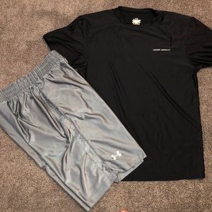 Under Armor shirt and shorts combo